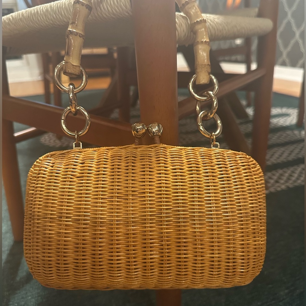 Serpui Rose Wicker Bag - Picture 2 of 9